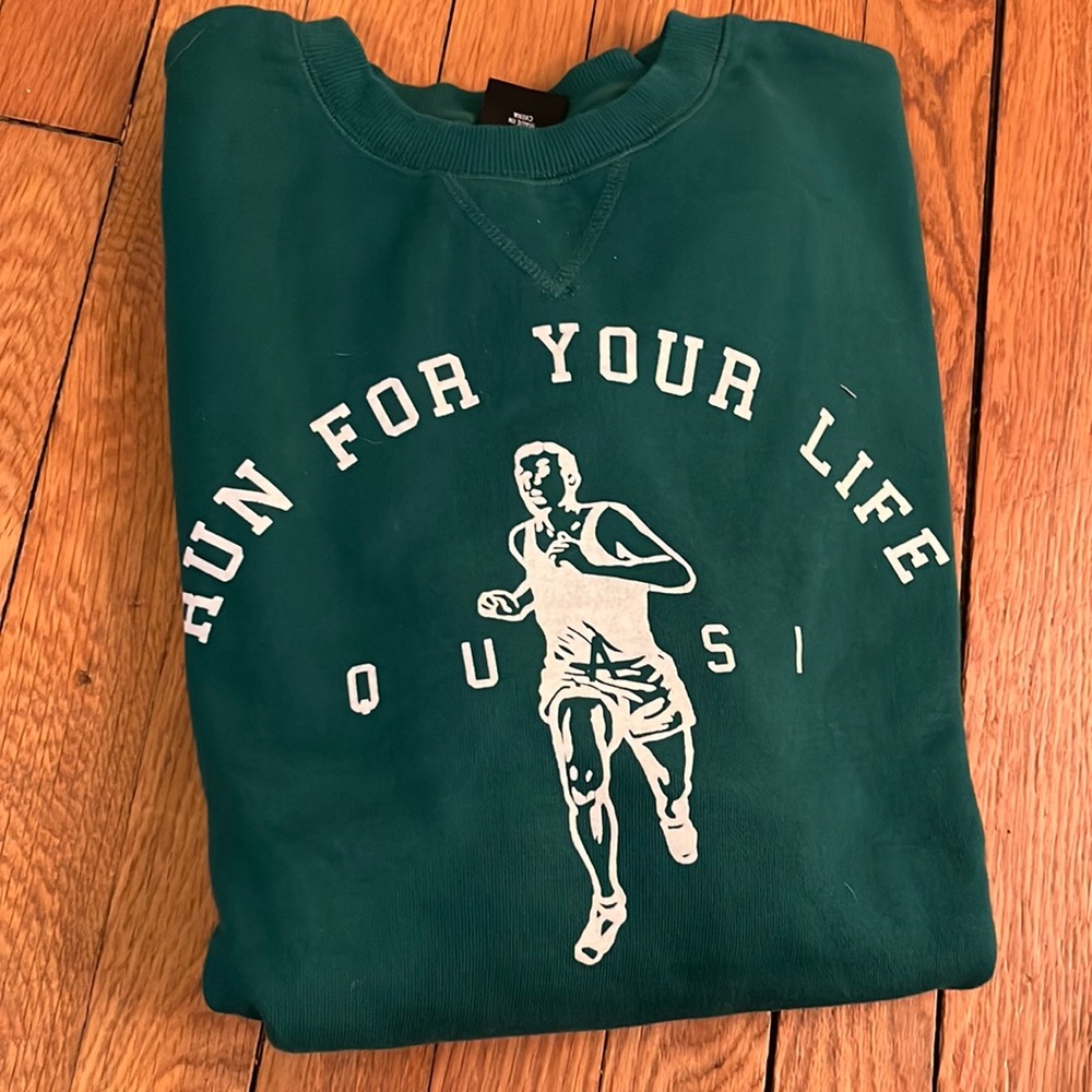 Quasi green Run crewneck sweatshirt medium